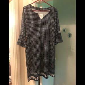 Susan Betro Navy polka dot dress with pockets! XL